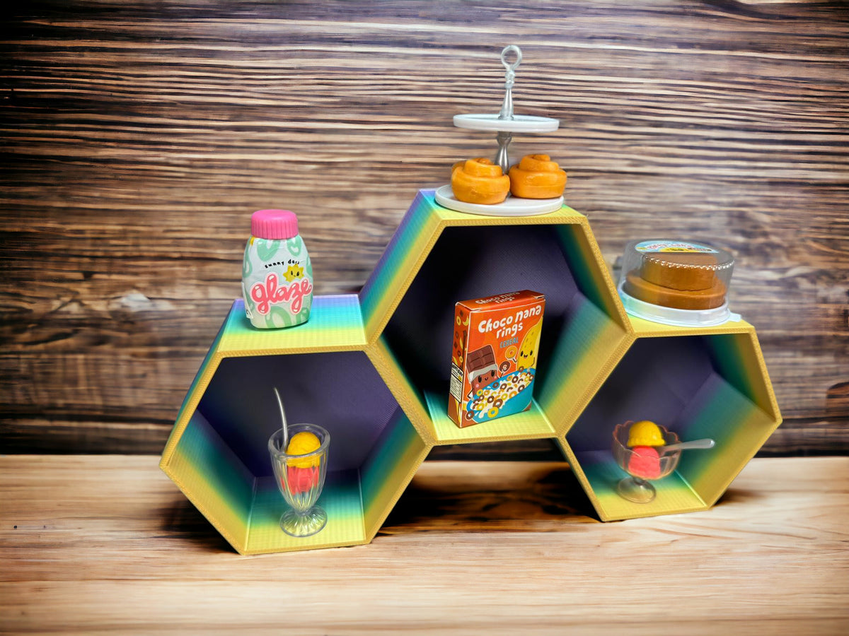 Großes Pentagon Regal stapelbar passend für Miniverse in verschiedenen Farben