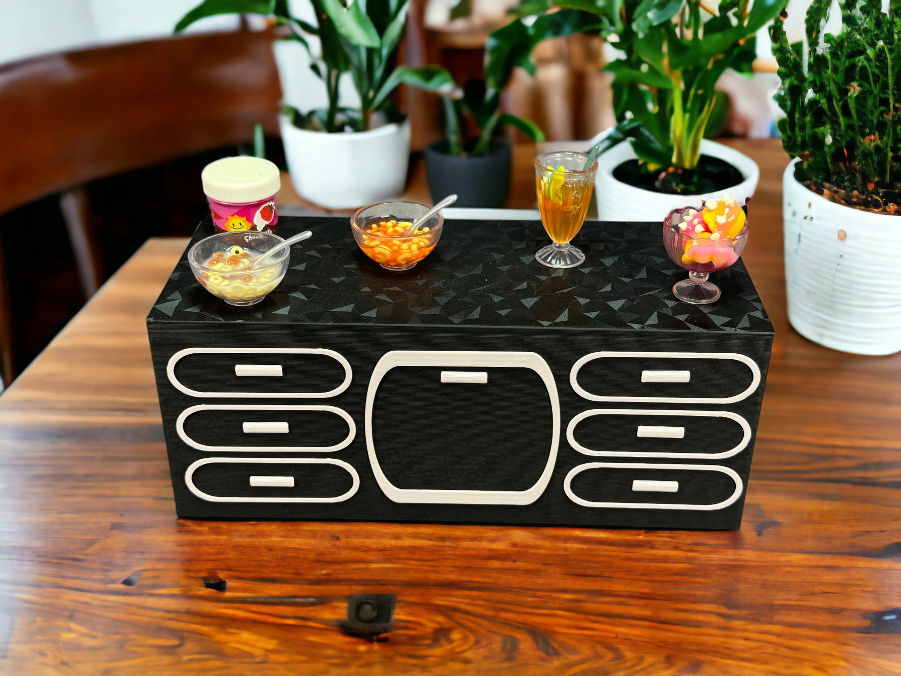 Küchentheke V2 mit 8 Staukisten passend für Miniverse/ Minibrands in verschiedenen Farben