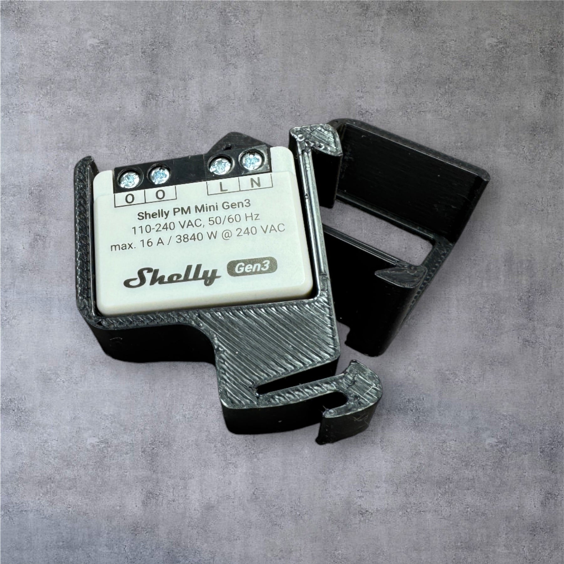 Shelly PM Mini Gen3 DIN Rail Hutschienenhalter für eine 35 mm DIN Hutschiene