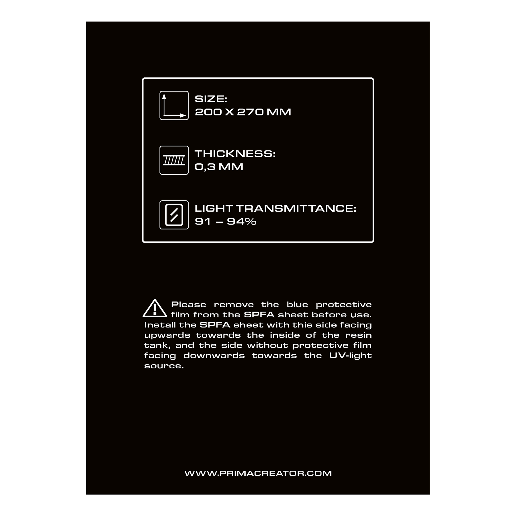 Spfa Film Sheet For 3d Printers - 200 X 270 mm