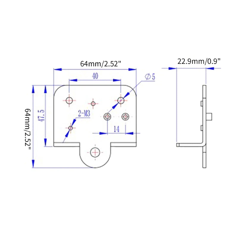 Extruder Platte / Träger 3D-Drucker z.B. passend für Ender 3, Pro, CR-10, CR-10S, S4, S5