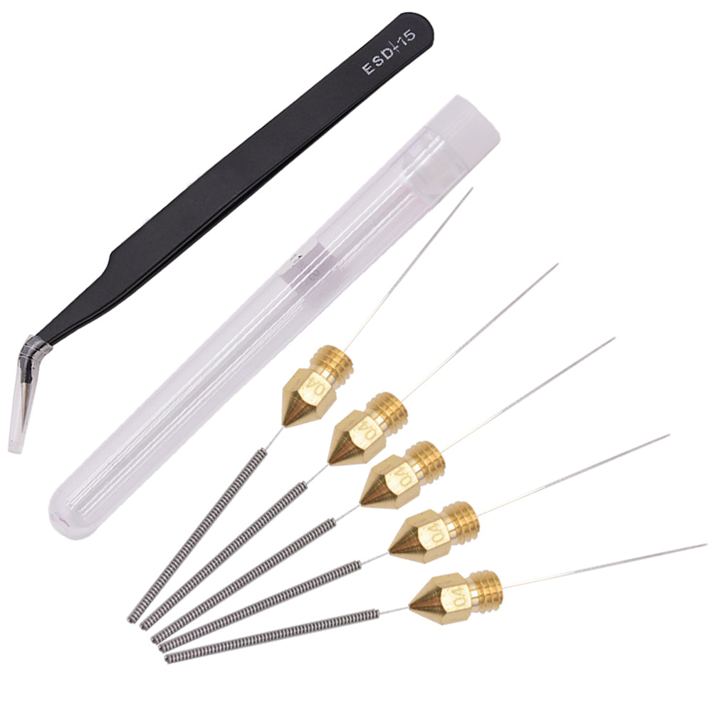 V6 Reinigungs Set 0.4mm | Nadeln+Pinzette+Düse/Nozzle 3D-Drucker E3D Hot Ends V5,V6