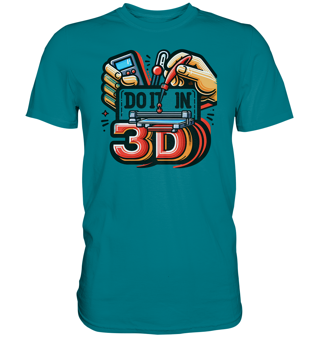 T-Shirts mit dem Design „Mach's in 3D“ V2 in vielfältiger Auswahl - Premium Shirt