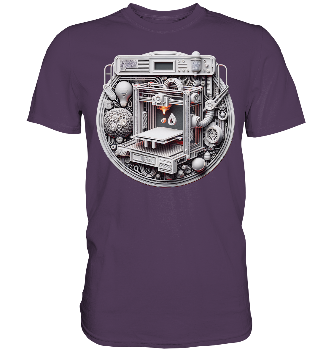 Premium T-Shirts mit dem Design „3D Print“ – Ein Must-Have für 3D-Druck-Enthusiasten - Premium Shirt