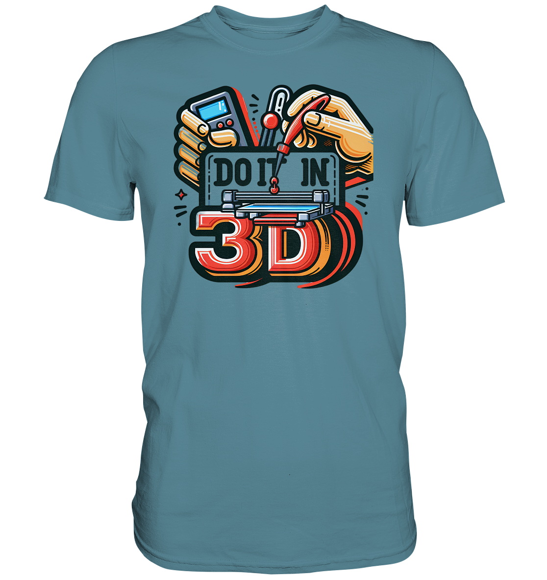 T-Shirts mit dem Design „Mach's in 3D“ V2 in vielfältiger Auswahl - Premium Shirt