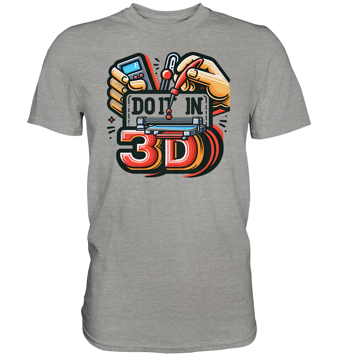 T-Shirts mit dem Design „Mach's in 3D“ V2 in vielfältiger Auswahl - Premium Shirt