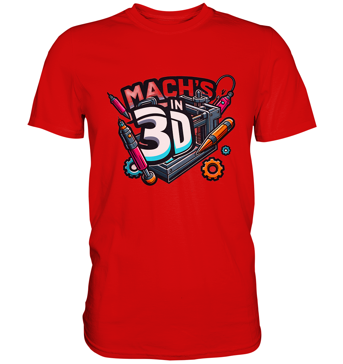 T-Shirts mit dem Design „Mach's in 3D“ in vielen Farben und Größen - Premium Shirt
