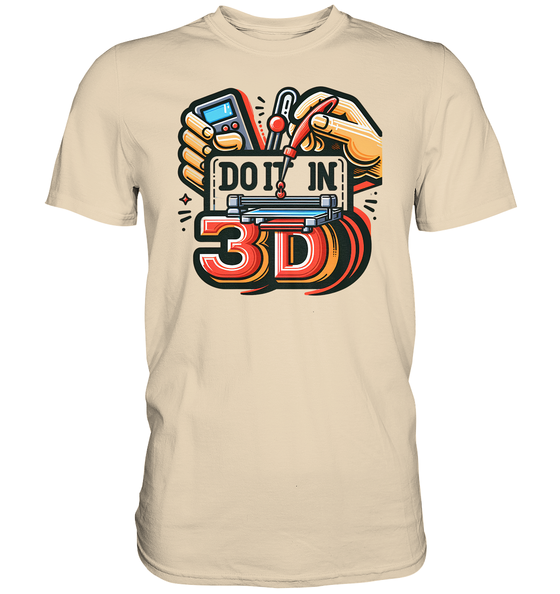 T-Shirts mit dem Design „Mach's in 3D“ V2 in vielfältiger Auswahl - Premium Shirt