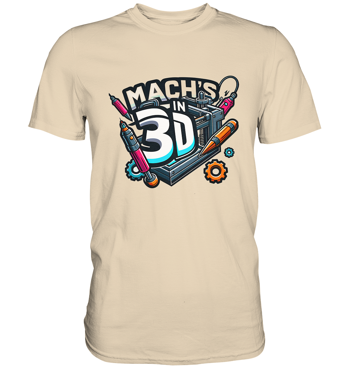 T-Shirts mit dem Design „Mach's in 3D“ in vielen Farben und Größen - Premium Shirt