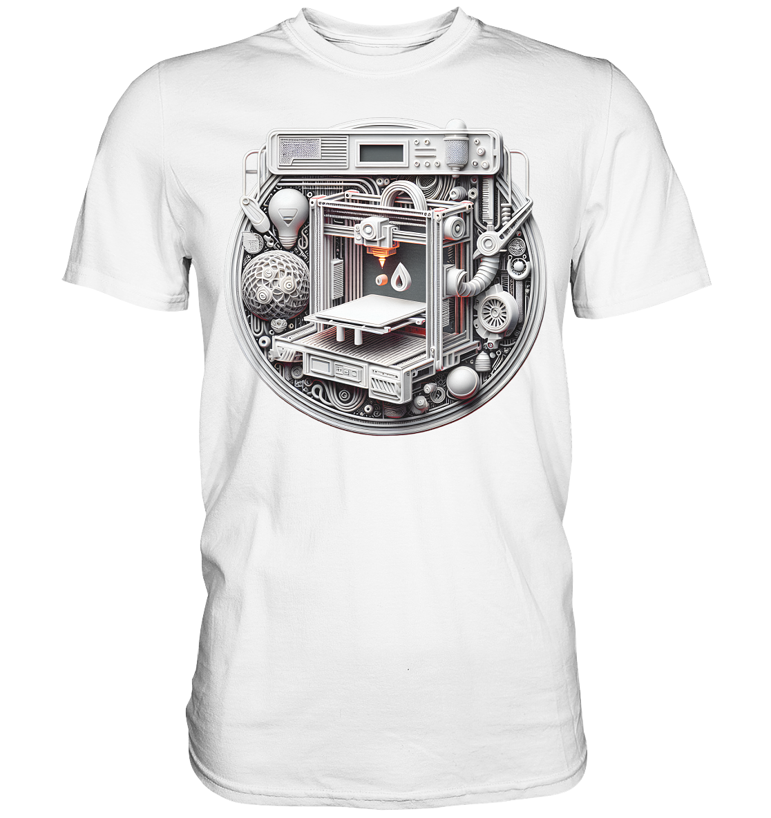 Premium T-Shirts mit dem Design „3D Print“ – Ein Must-Have für 3D-Druck-Enthusiasten - Premium Shirt