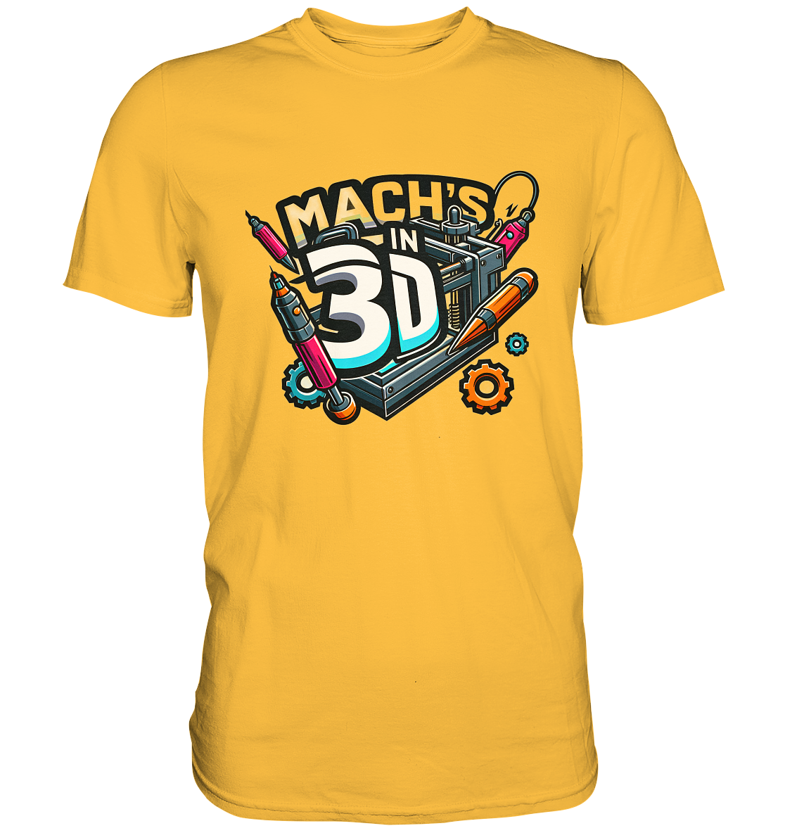 T-Shirts mit dem Design „Mach's in 3D“ in vielen Farben und Größen - Premium Shirt