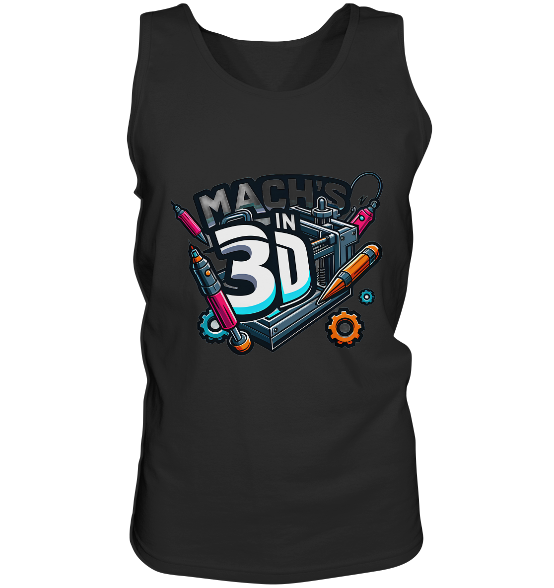 Tank-top MIT DEM DESIGN „MACH'S IN 3D“ IN VIELEN FARBEN UND GRÖSSEN - Tank-Top