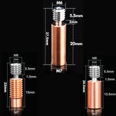 V6 Titan Legierung Bi-Metall Wärme  Kehle E3D Glatte Gewinde Heatbreak 1,75mm