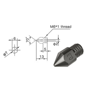 Nozzle MK8 Gehärtet 0,2mm-0.5mm Düse Extruder M6 1,75mm 3D Drucker