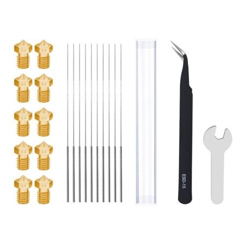 V6 Reinigungs Set 0.4mm | Nadeln+Pinzette+Düse/Nozzle 3D-Drucker E3D Hot Ends V5,V6